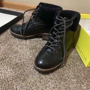 Very Volatile Black Combat Boots